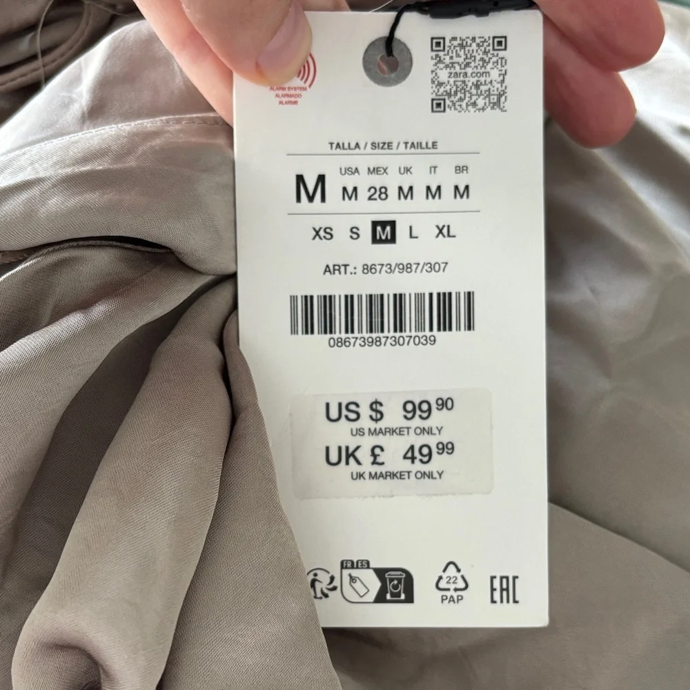 Zara Silver Bronze Satin Dress NWT carolyn bessette-kennedy - Picture 7 of 9